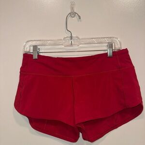 Red Lululemon Shorts Size 6 Regular